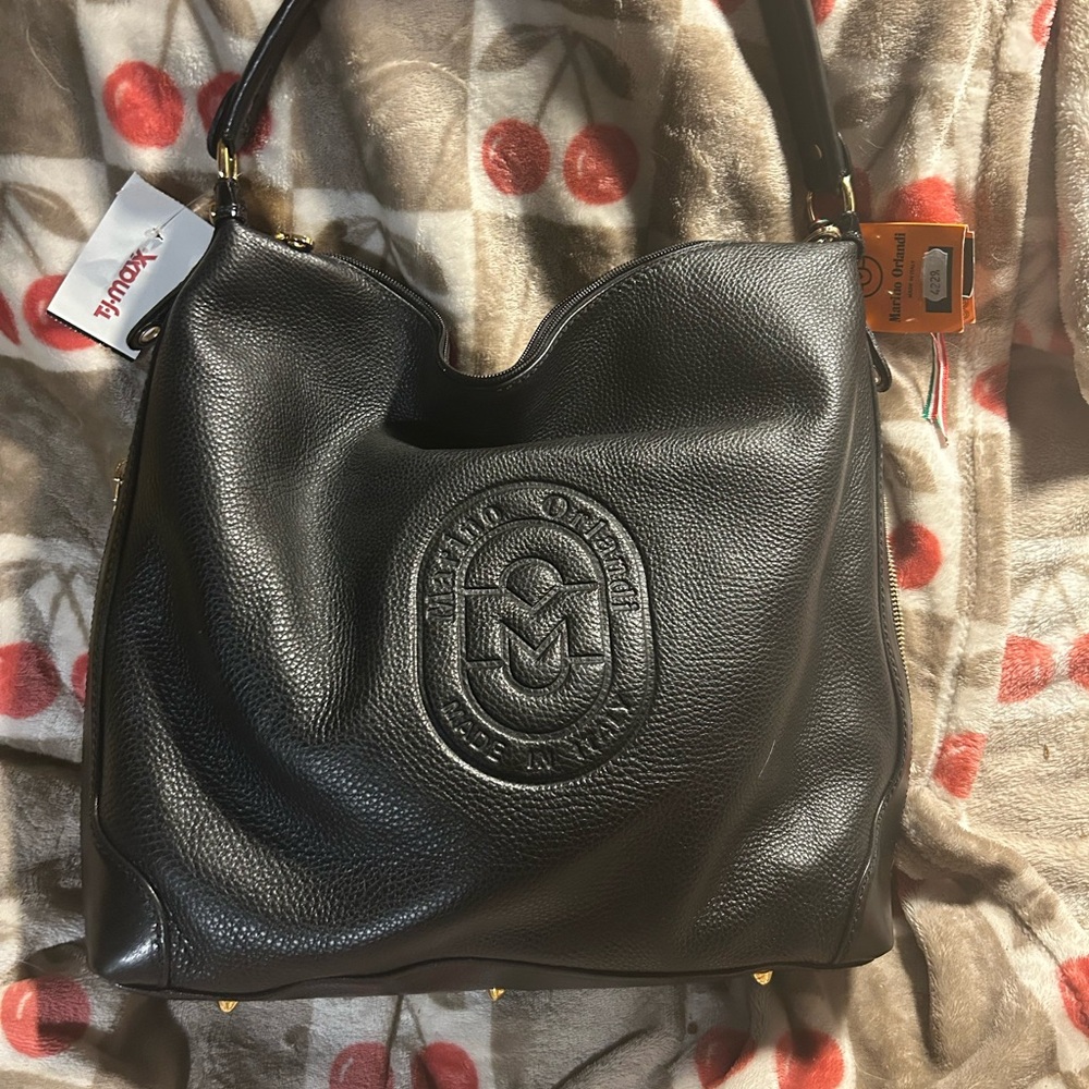 Marino Orlandi Black Leather Shoulder Bag